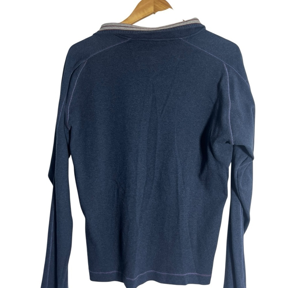 Robert Graham Burgundy and Navy Quarter-Zip Pullover - Size Large - Picture 3 of 4